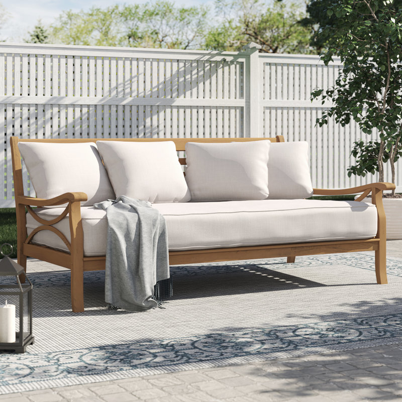 Birch Lane Brunswick Teak Patio Daybed with Cushions & Reviews Wayfair.ca